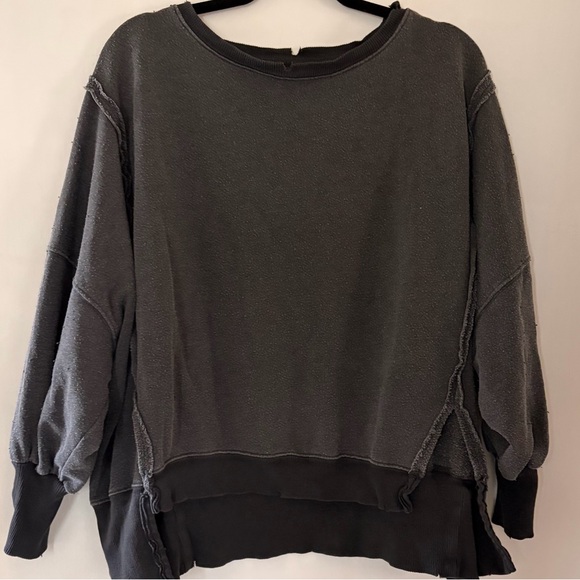 We The Free Sweaters - We The Free Charcoal Oversized Crewneck